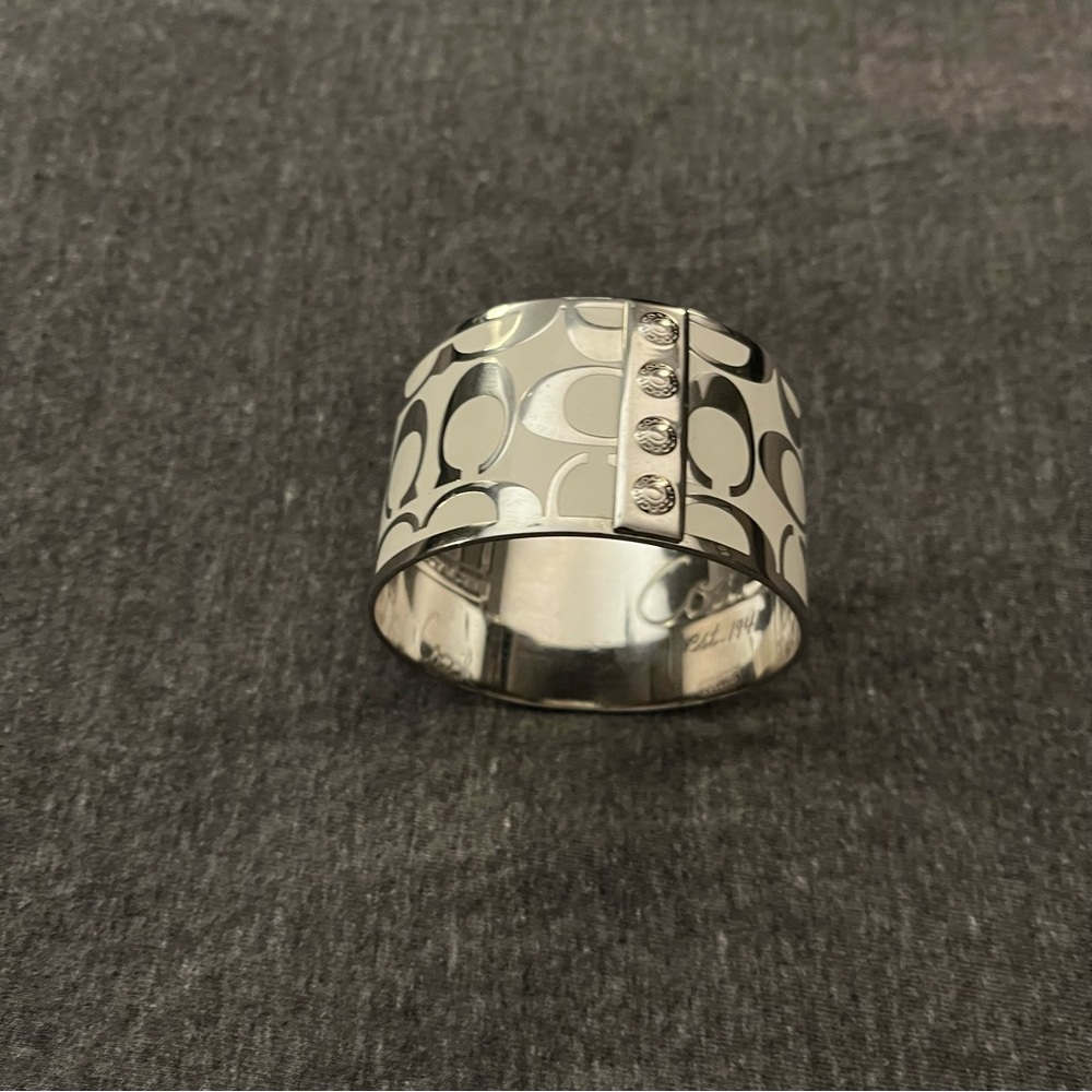 Coach Metallic Silver Bangle Bracelet - Picture 3 of 7